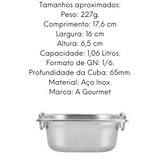 Cuba GN 1/6 65mm em Aço Inox 201 Gourmet Mix