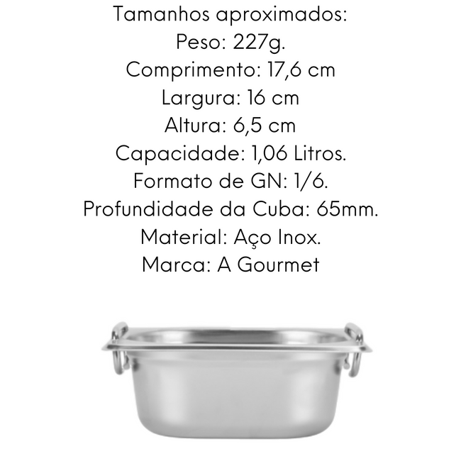 Cuba GN 1/6 65mm em Aço Inox 201 Main Image