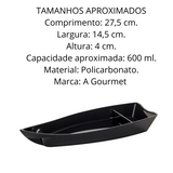 Barca Sushi e Açai 600ML Preto em Policarbonato VemPlast