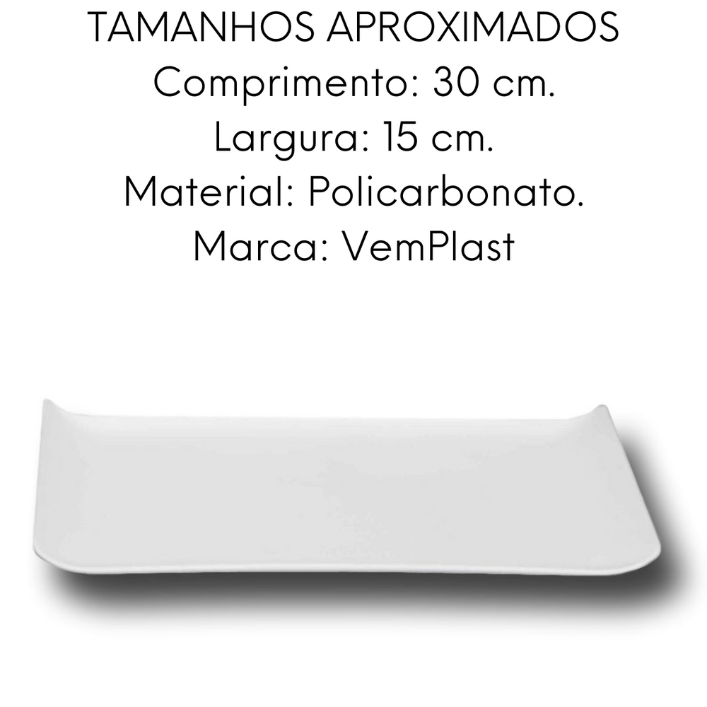 Bandeja Coffee Branca em Policarbonato VemPlast