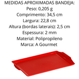 Bandeja Square Vermelho Polipropileno VemPlast