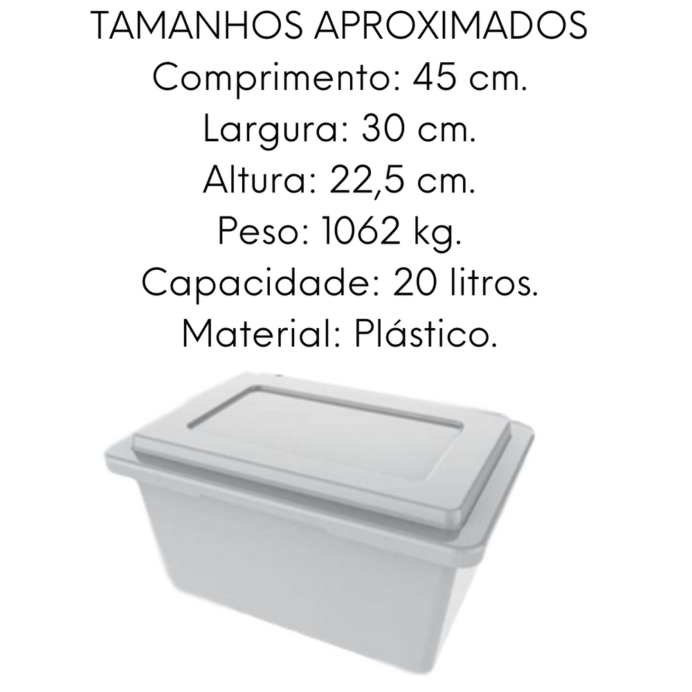 Caixa Organizadora Retangular Branca Plastcom