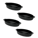 Mini Travessa Com alça Oval Melamina Black Gourmet Mix