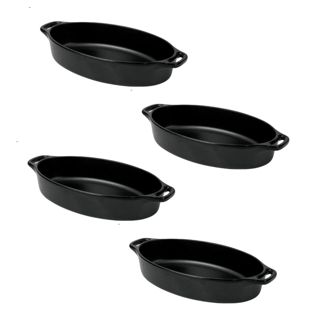 Mini Travessa Com alça Oval Melamina Black Gourmet Mix