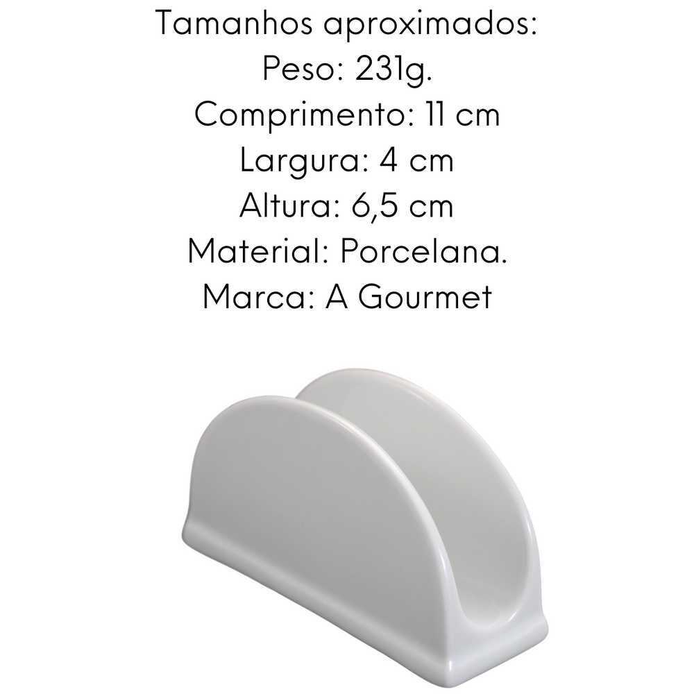Porta Guardanapo em Porcelana 11 cm BelaVista