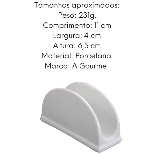 Porta Guardanapo em Porcelana 11 cm