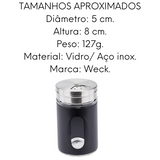 Porta Condimento em Vidro Preto A Gourmet