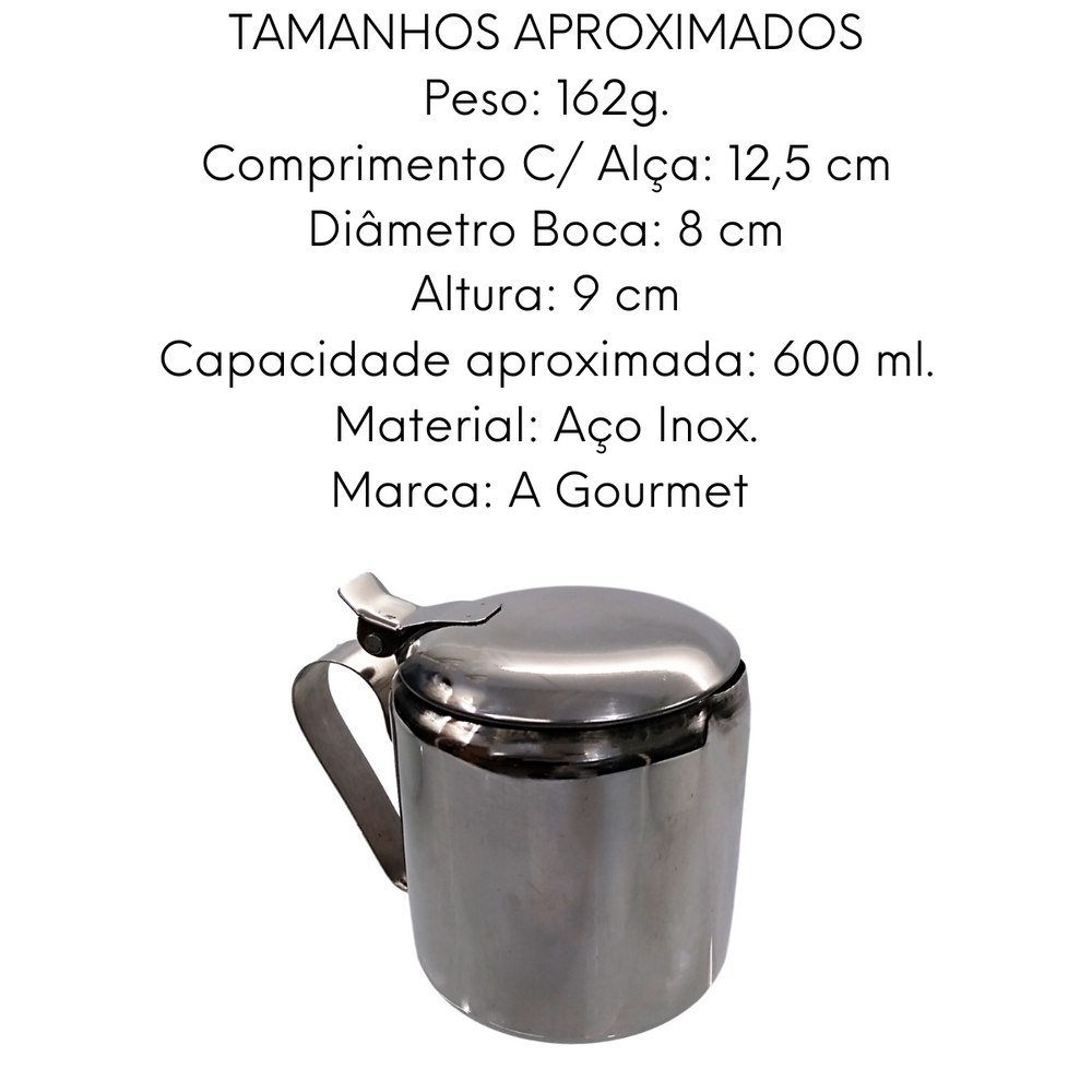 Bule Pequeno Para Café e Leite em Aço Inox 600ml Daiwa