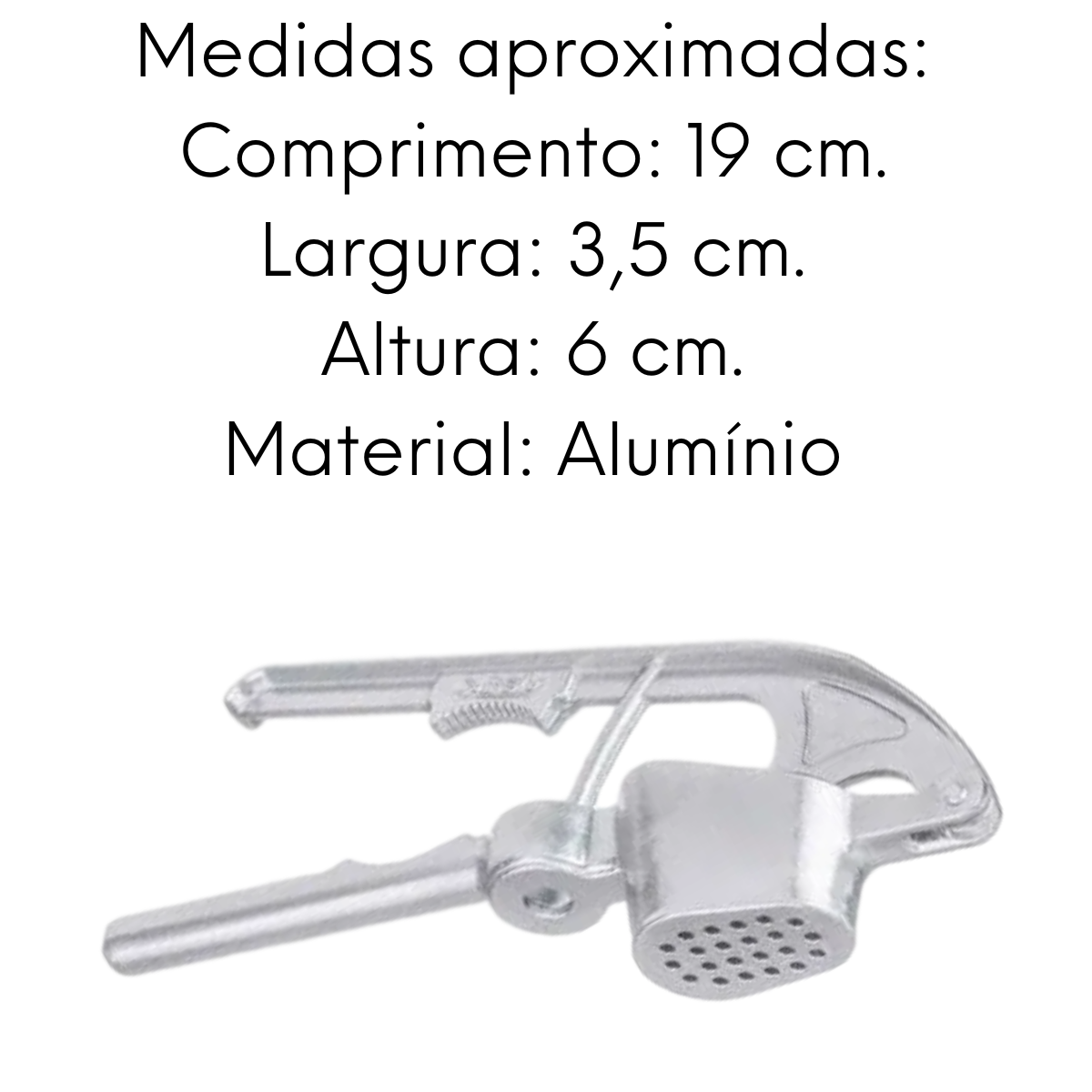 Espremedor de Alho Plus Aluminio Polido