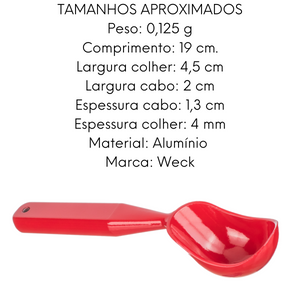Colher de Sorvete Vermelha em Aço Inox Weck