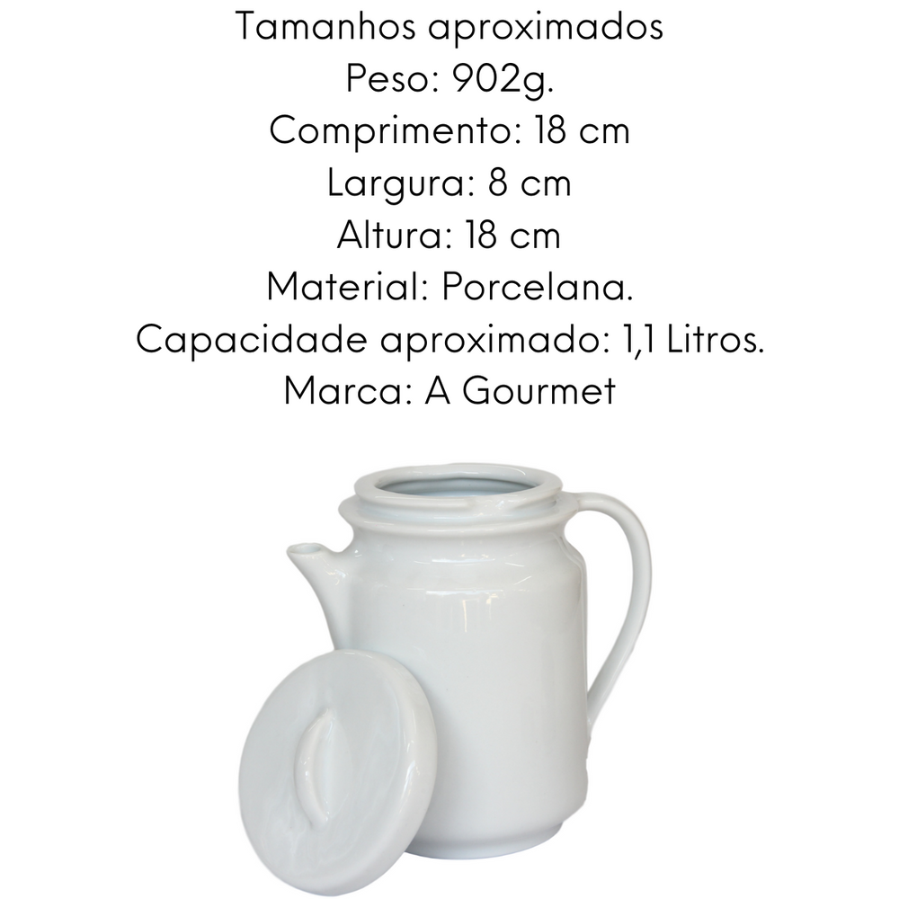 Jarra Cafeteira Porcelana 1,1Litro BelaVista