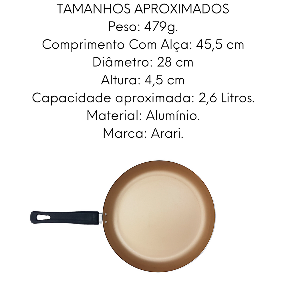 Frigideira Cereja N28 em Aluminio Antiaderente Arary