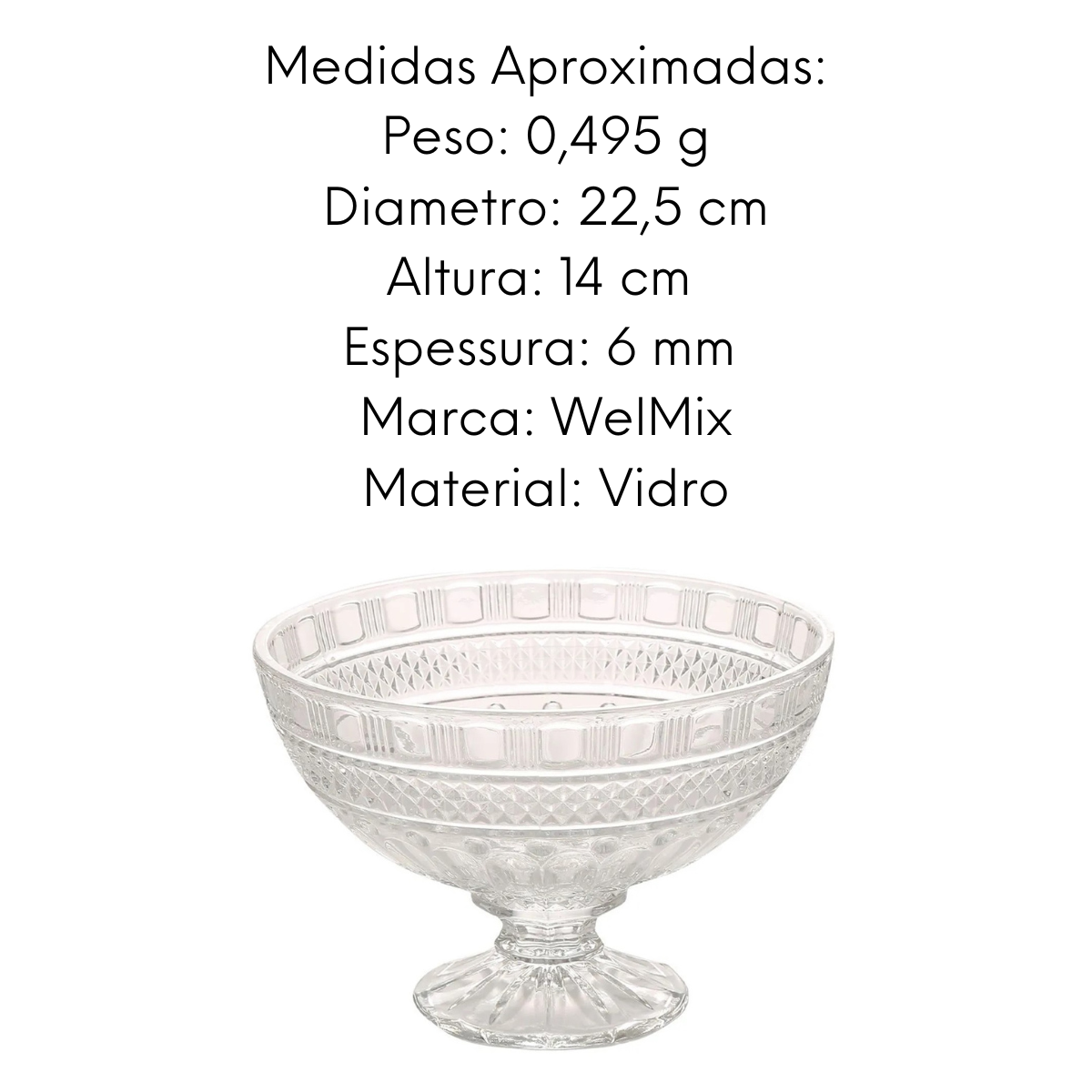 Centro de Mesa de vidro Transparente Fabiane - A Gourmet