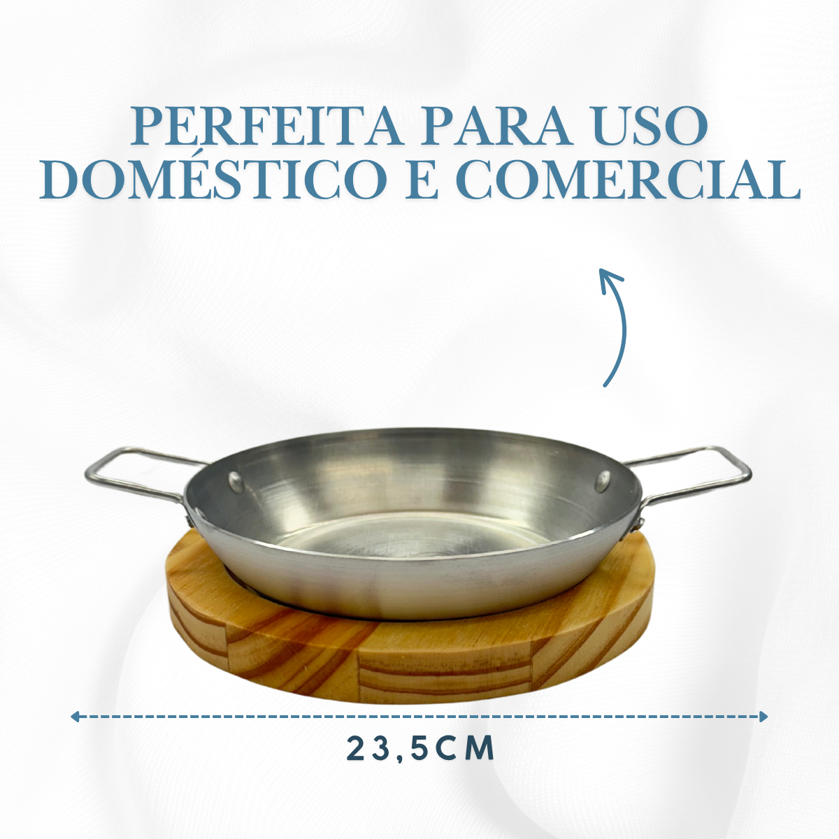 Tábua De Madeira Com Frigideira Pergaminho 16cm Porção - A Gourmet