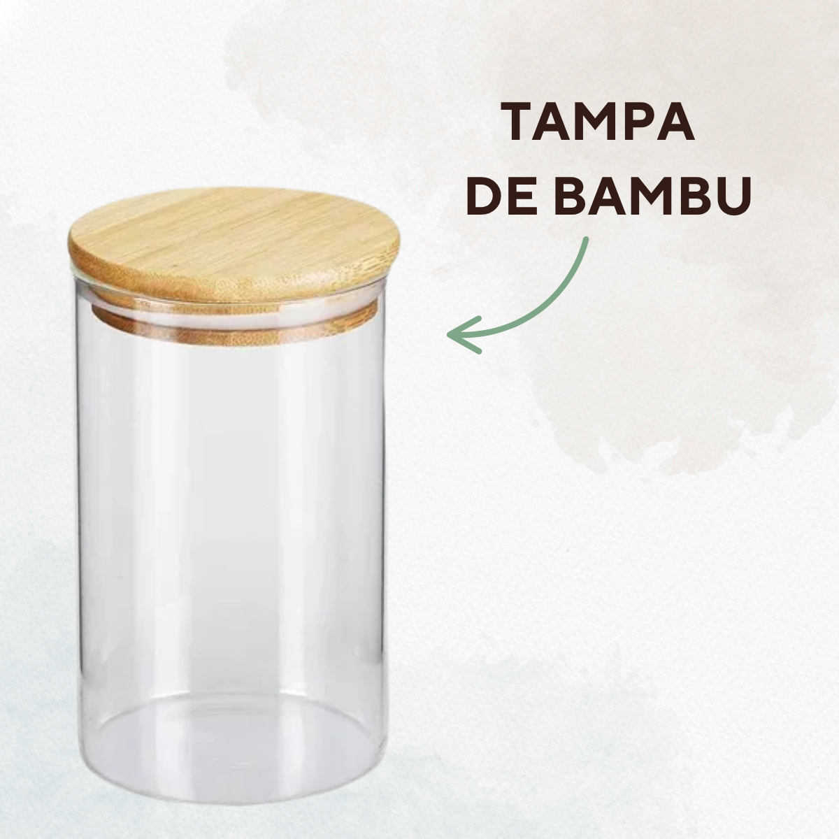 Pote Redondo Com Tampa Bambu - A Gourmet