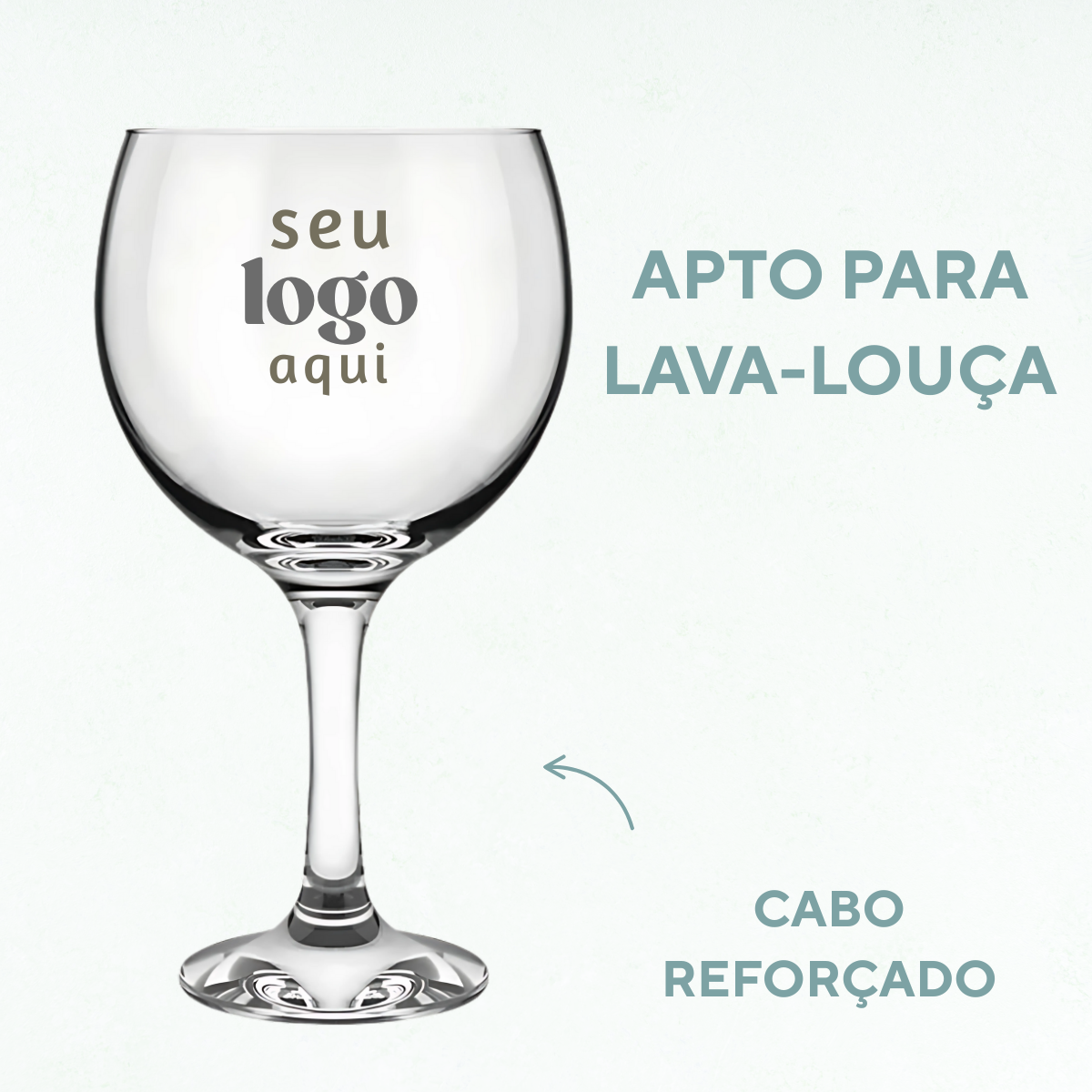 Kit 50 Taça Gin 600ml Vidro Personalizado - Sua Logo