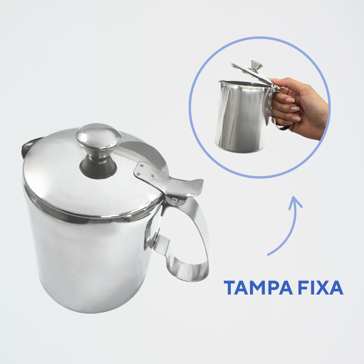 Leiteira em Aço Inox 600ml - A Gourmet