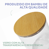Pote Vidro Tampa Bambu 750ml