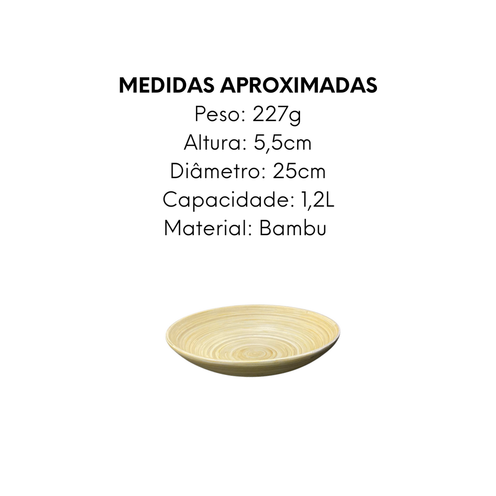 Saladeira Bambu Eco 25cm 1,2L - A Gourmet