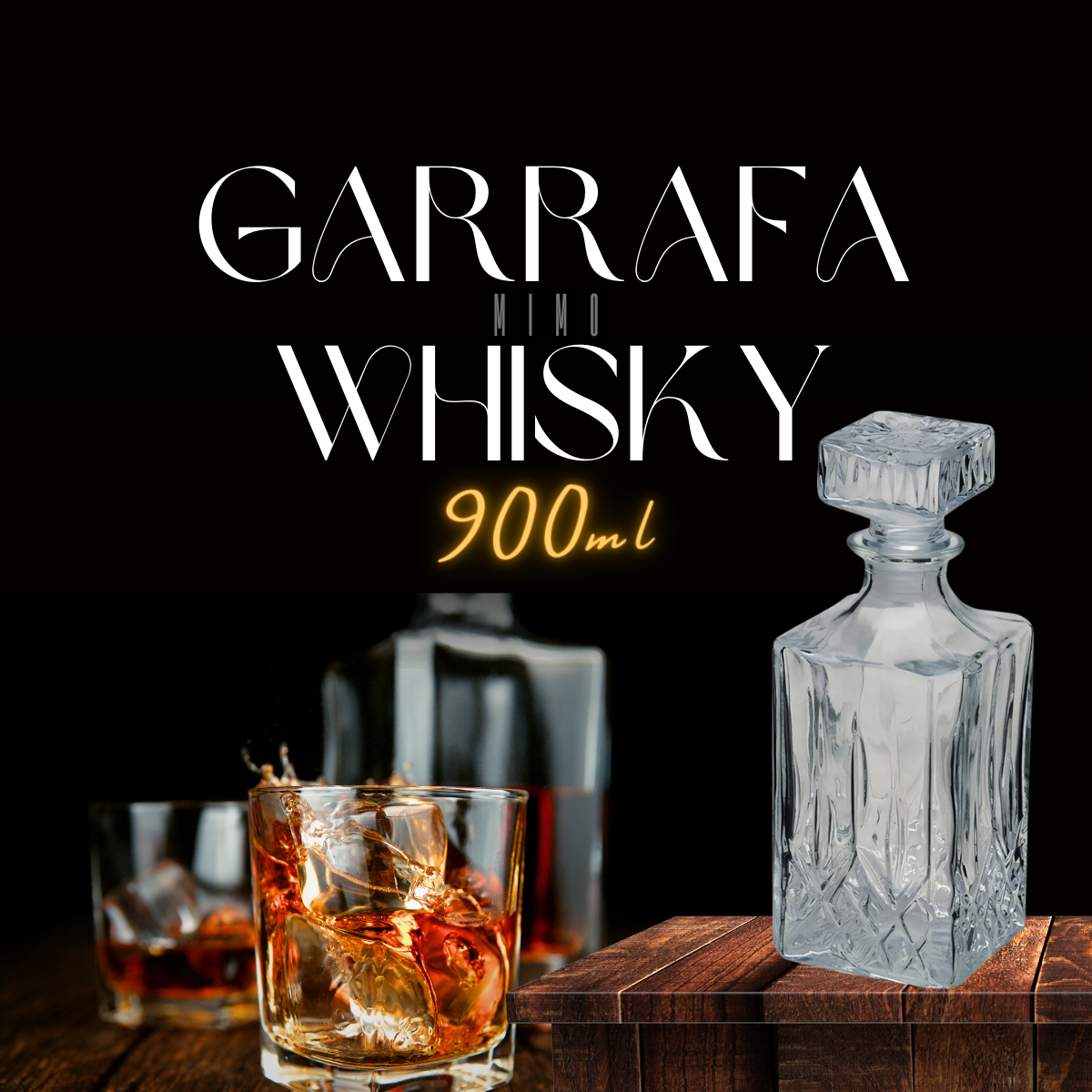 Garrafa de Whisky em Vidro 900ml Mimo Style