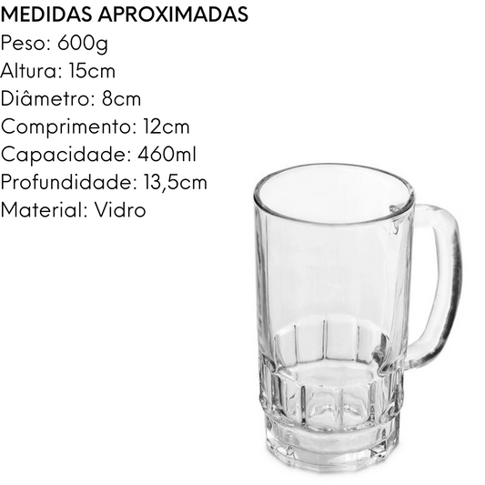 Caneca para Chopp de Vidro 460ml