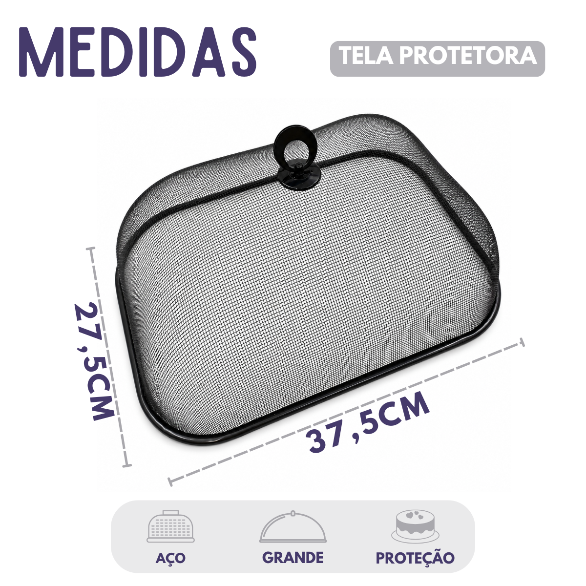 Tela Protetora Retangular Preto