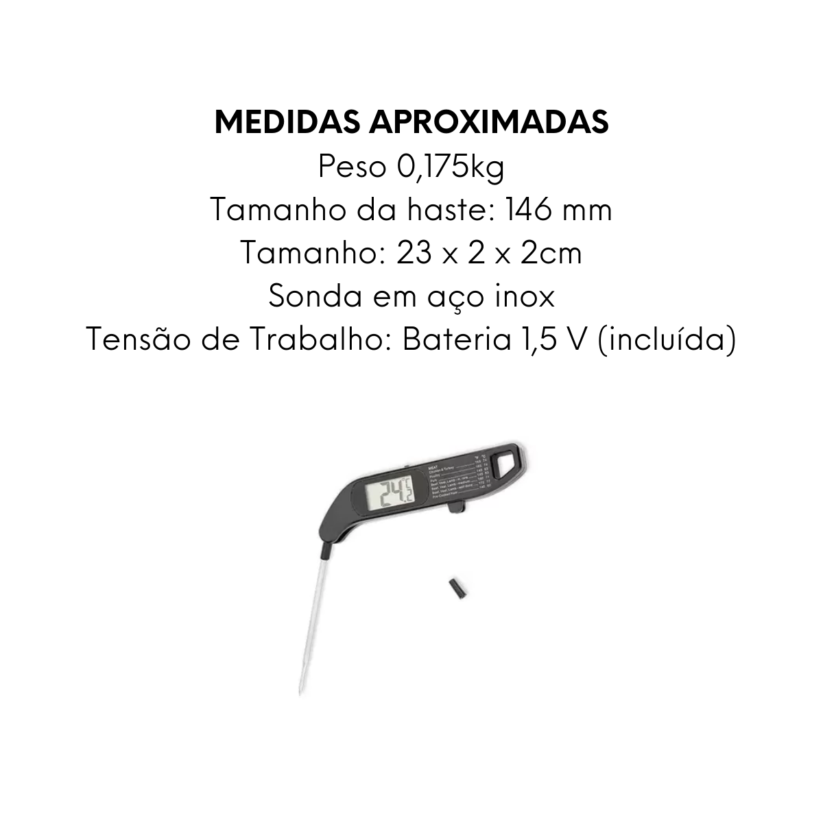Termômetro Digital Preto Hércules Hercules