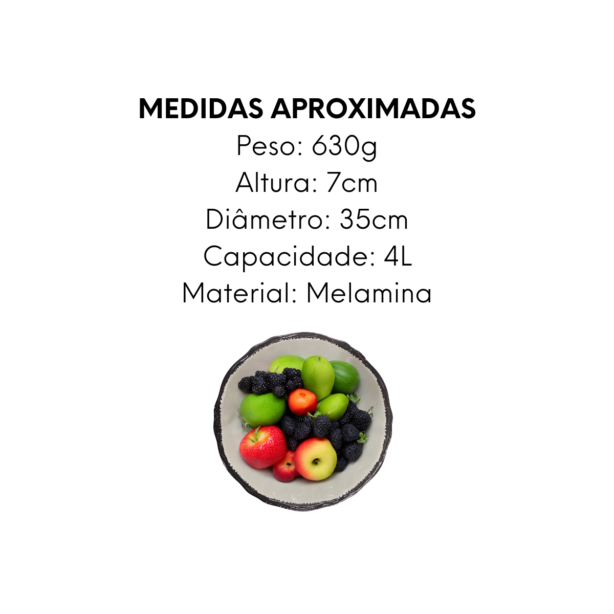 Tigela Saladeira Melamina Siena de 35cm - A Gourmet
