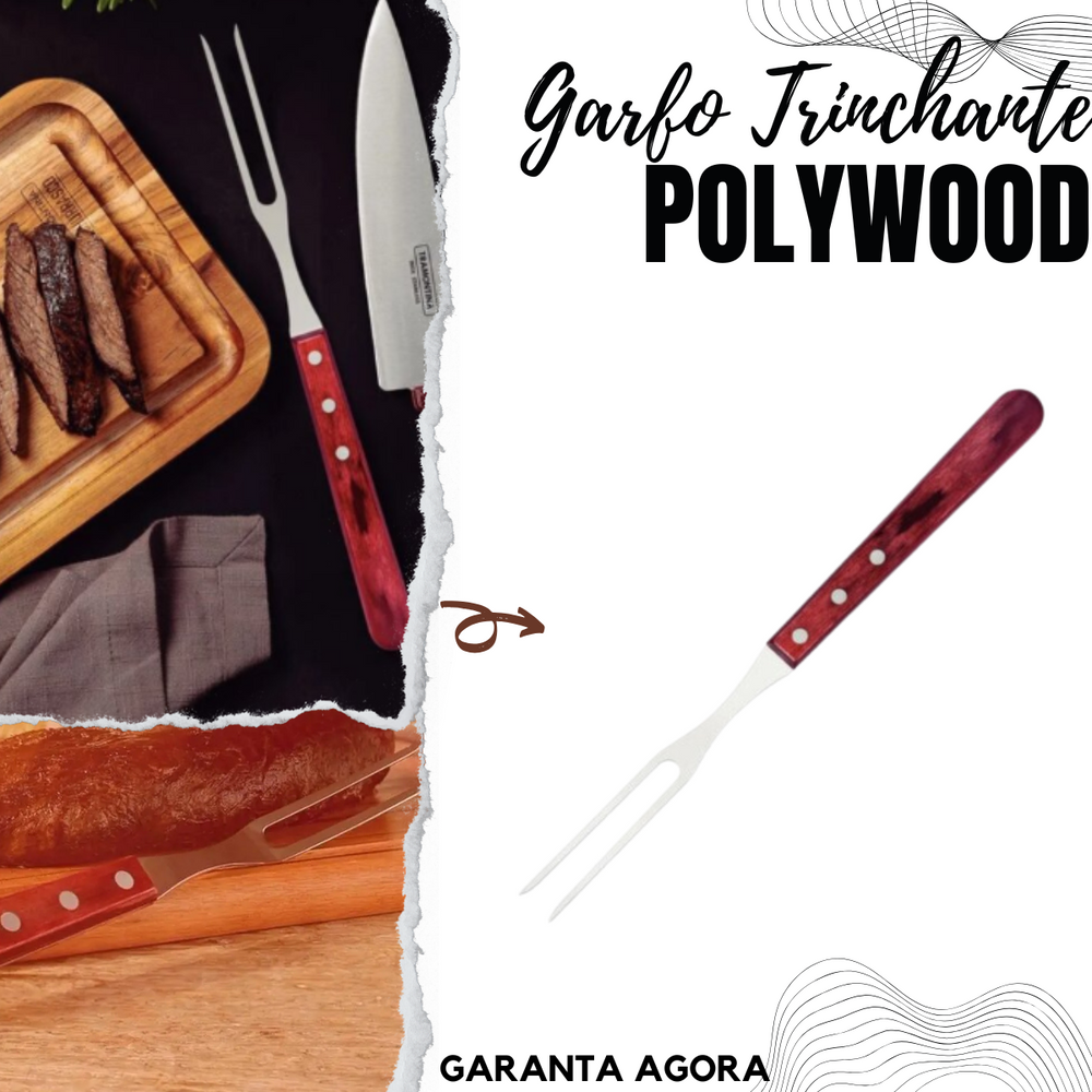 Garfo Trinchante de Aço Inox Polywood - A Gourmet