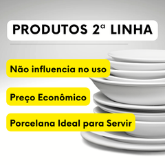Kit 50 Prato Raso Bianco Flat 28cm Com Sua Marca - A Gourmet