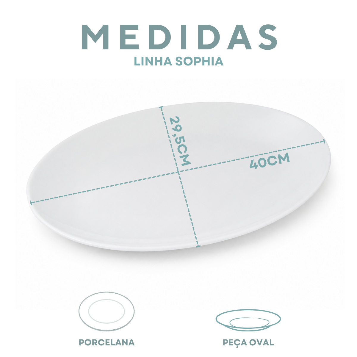 Travessa Oval Porcelana Tramontina 40cm