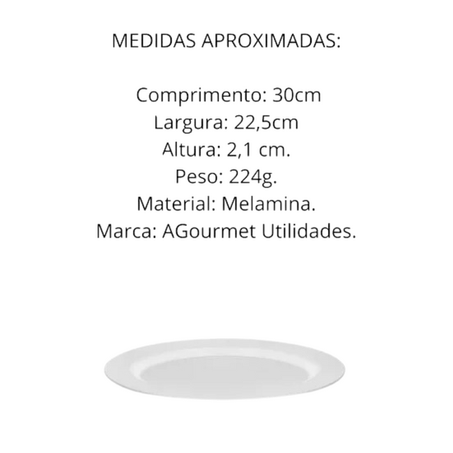 Travessa Oval Rasa de Melamina 30cm Main Image