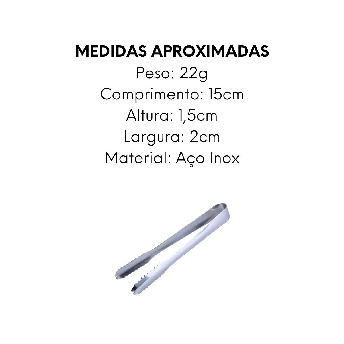 Pegador de Gelo Aço Inox 15cm - A Gourmet