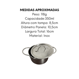 Mini Panela em Aço Inox Para Servir A Gourmet