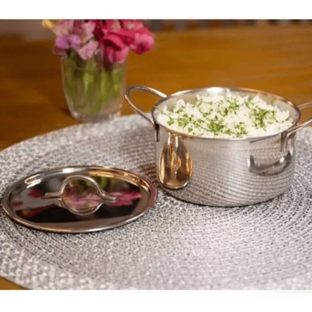 Mini Panela em Aço Inox Para Servir A Gourmet