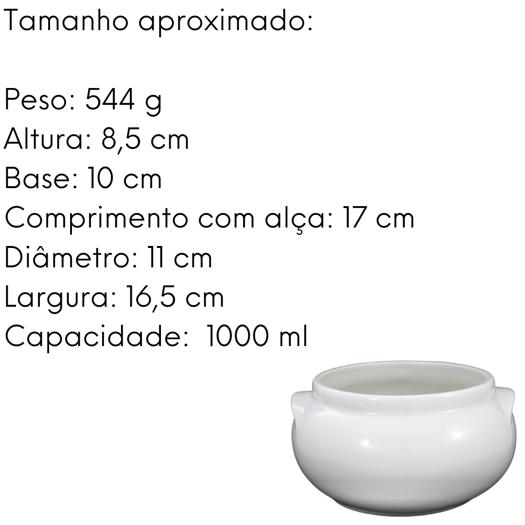Cumbuca em Porcelana S/ Tampa com 1L BelaVista
