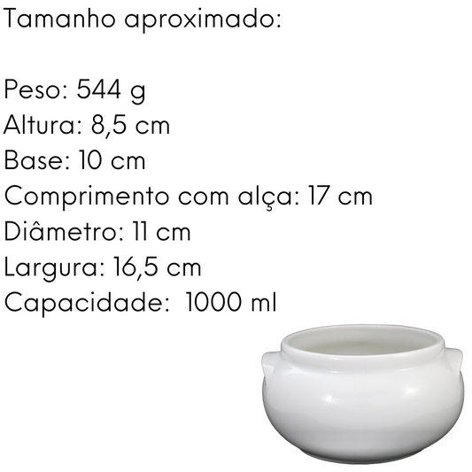 Cumbuca em Porcelana S/ Tampa com 1L