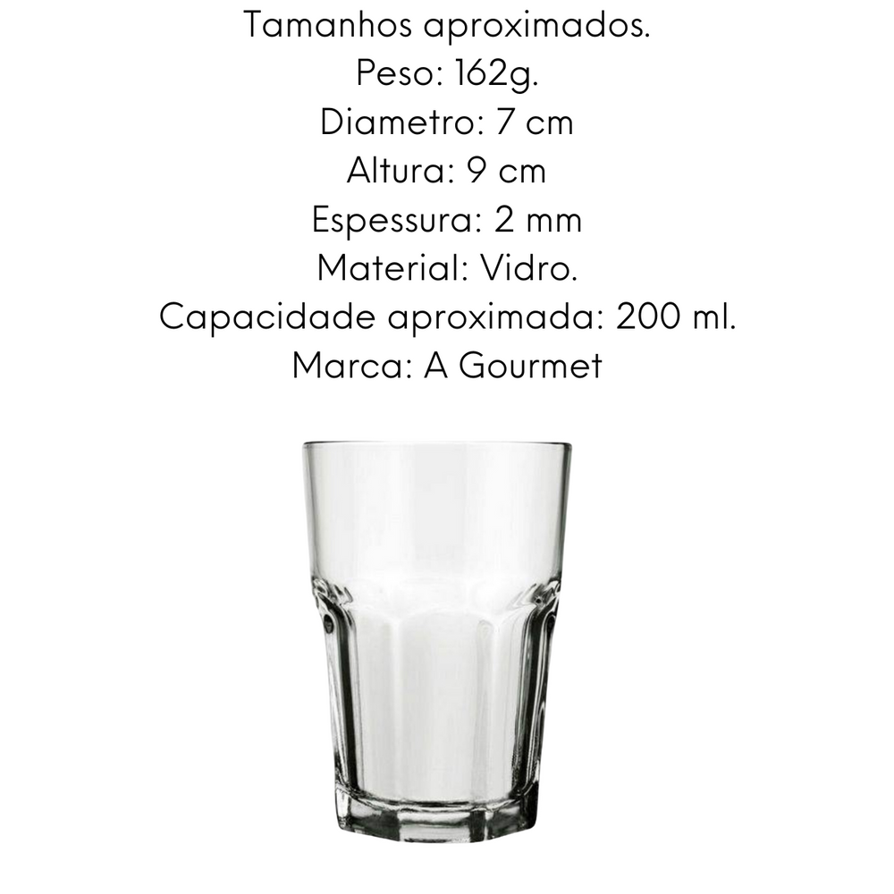 Copo Bristol de Vidro de 200ml Nadir
