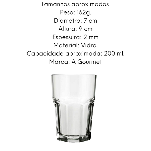 Copo Bristol de Vidro de 200ml