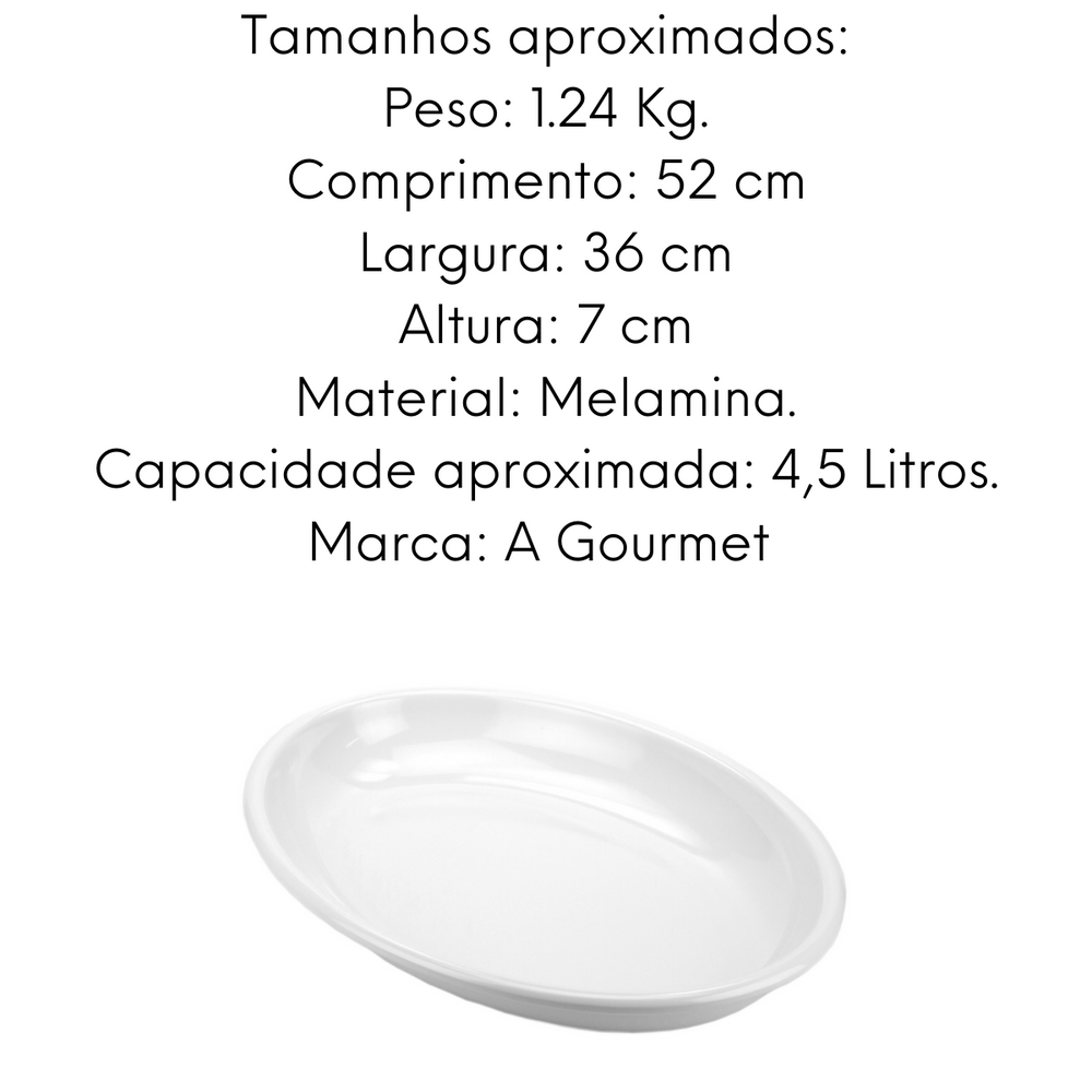 Travessa Oval Melamina 4,5L Gourmet Mix