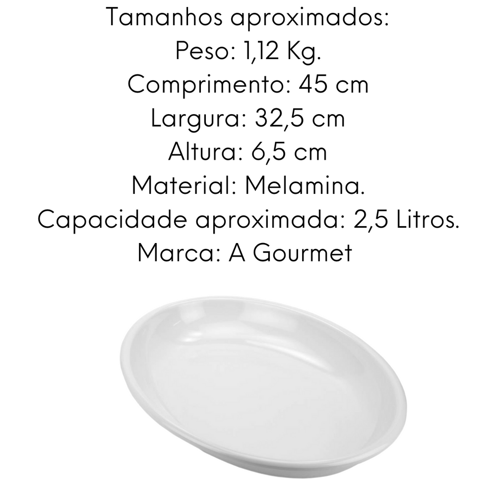 Travessa Oval Melamina 2,5L Gourmet Mix