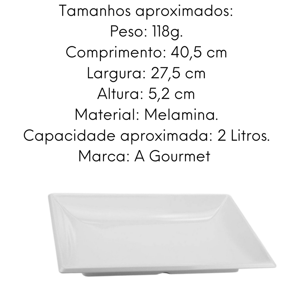 Travessa Retangular Funda 2L Gourmet Mix