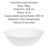 Tigela Redonda 300ml Premium em Vidro Temperado Original