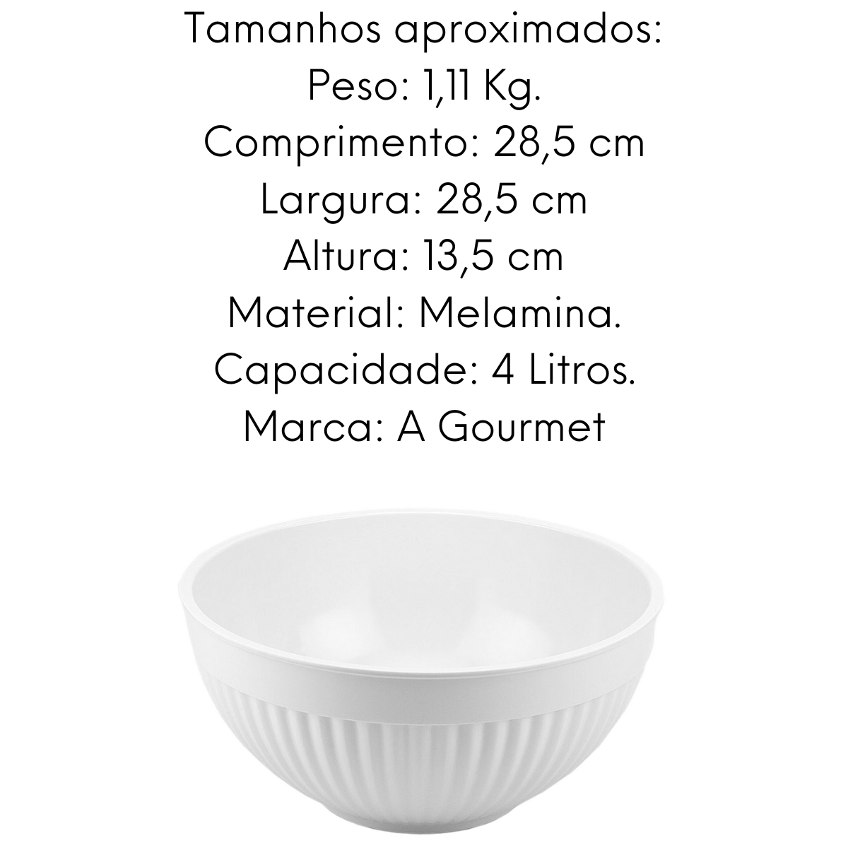 Tigela Bowl Melamina com 4L