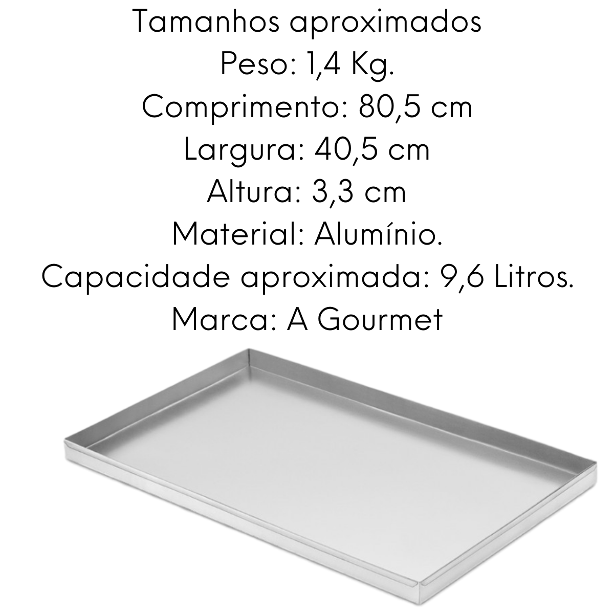 Assadeira em Aluminio Com Dobra 9,6L