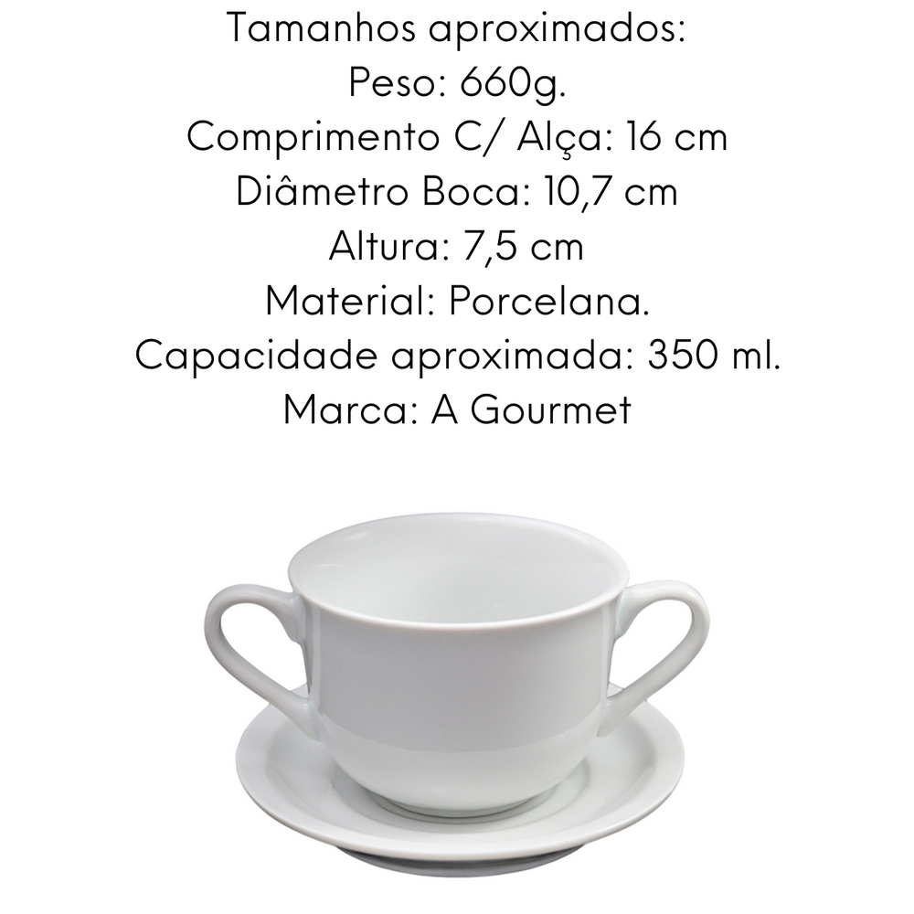 Tigela Consume de Porcelana Dois Cabos 350ml BelaVista