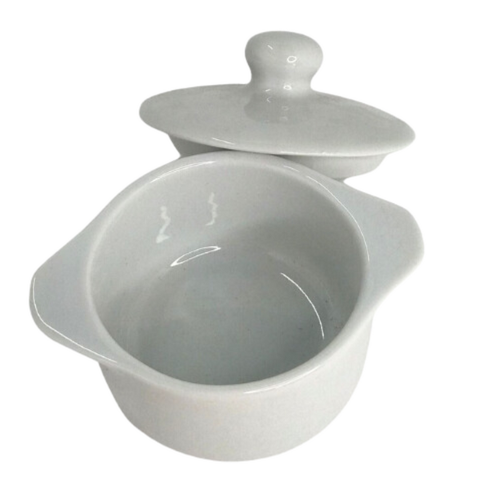 Ramequim Pequeno de Porcelana Com Tampa 50ml BelaVista