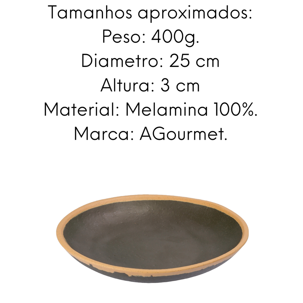 Prato Rustic Melamina 25 cm Gourmet Mix