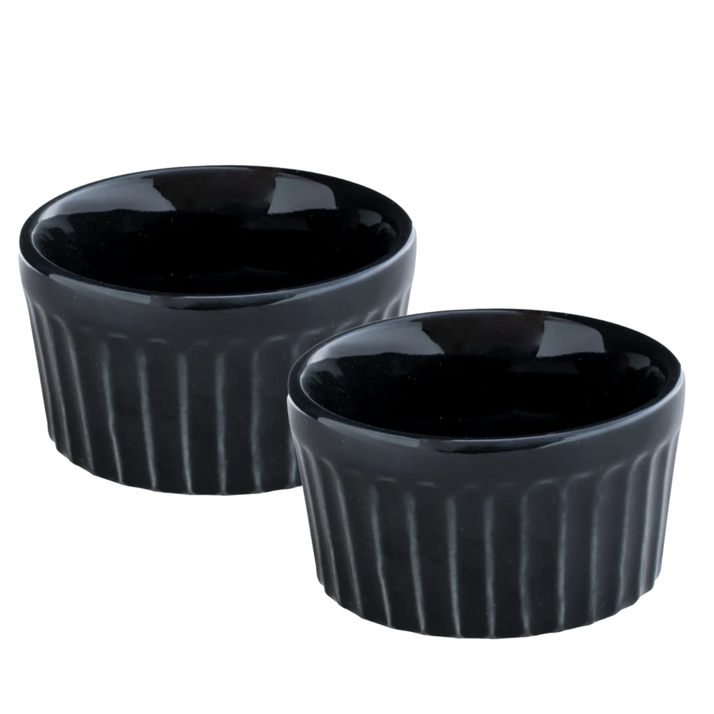 Ramekim em Porcelana Preto Canelado 200ml BelaVista