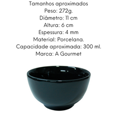 Tigela em Porcelana Japonesa Preta 300ml
